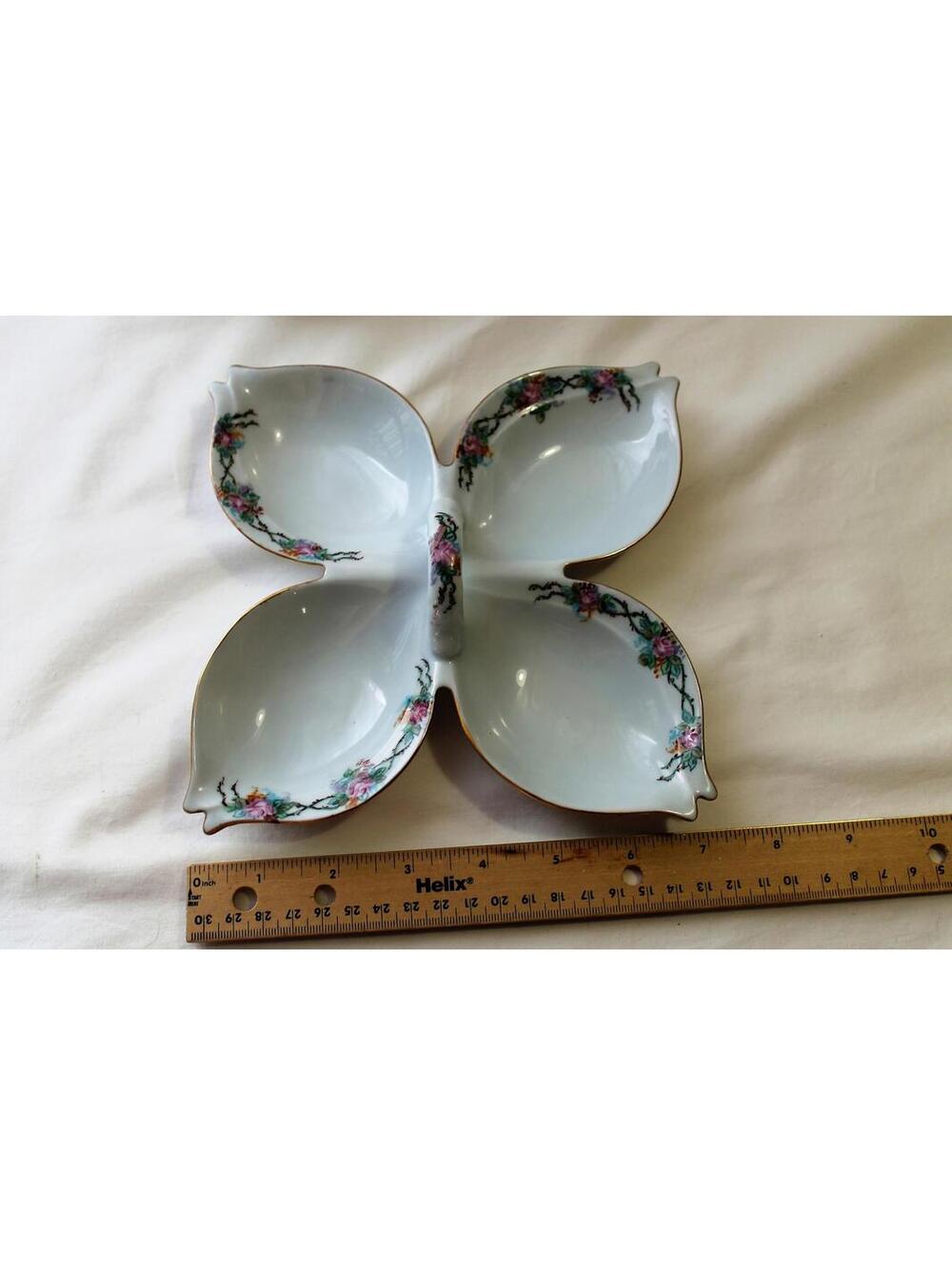 Hand Painted Porcelain Divided Vanity Tray, Signed & Dated 1954 D. Ferrero - Picture 2 of 7